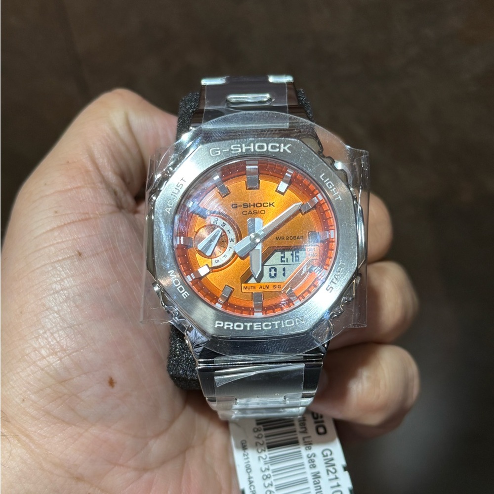 Casio G-Shock Vibrant Orange and Silver Watch